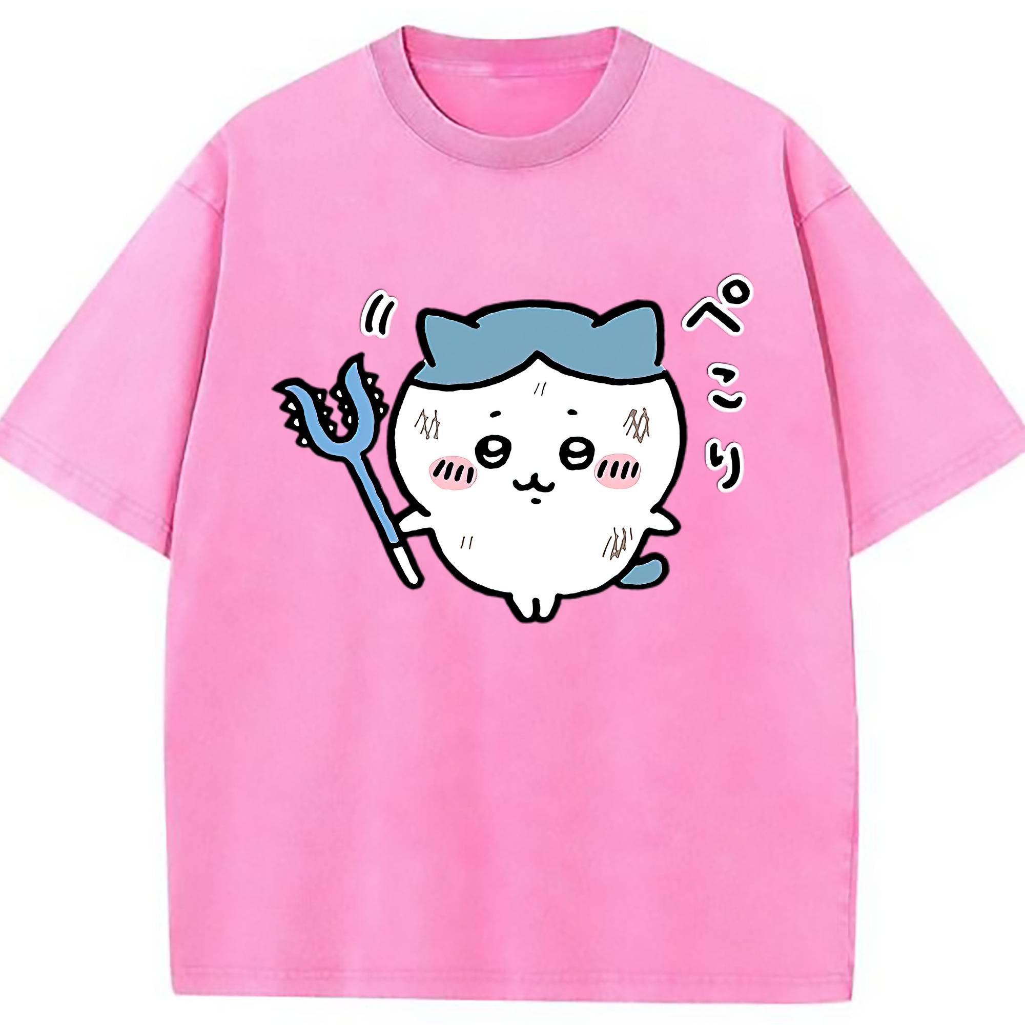 （画像用） ちいかわ ハチワレ Chii-kawa hachiware 綿100% ヴィンテージ風 半袖Tシャツ（フロントプリント）